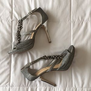 Gianni Bini Silver Sparkly Heels